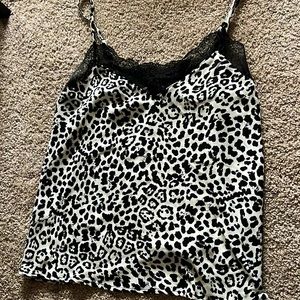 White and black cheetah print tank top! Size small